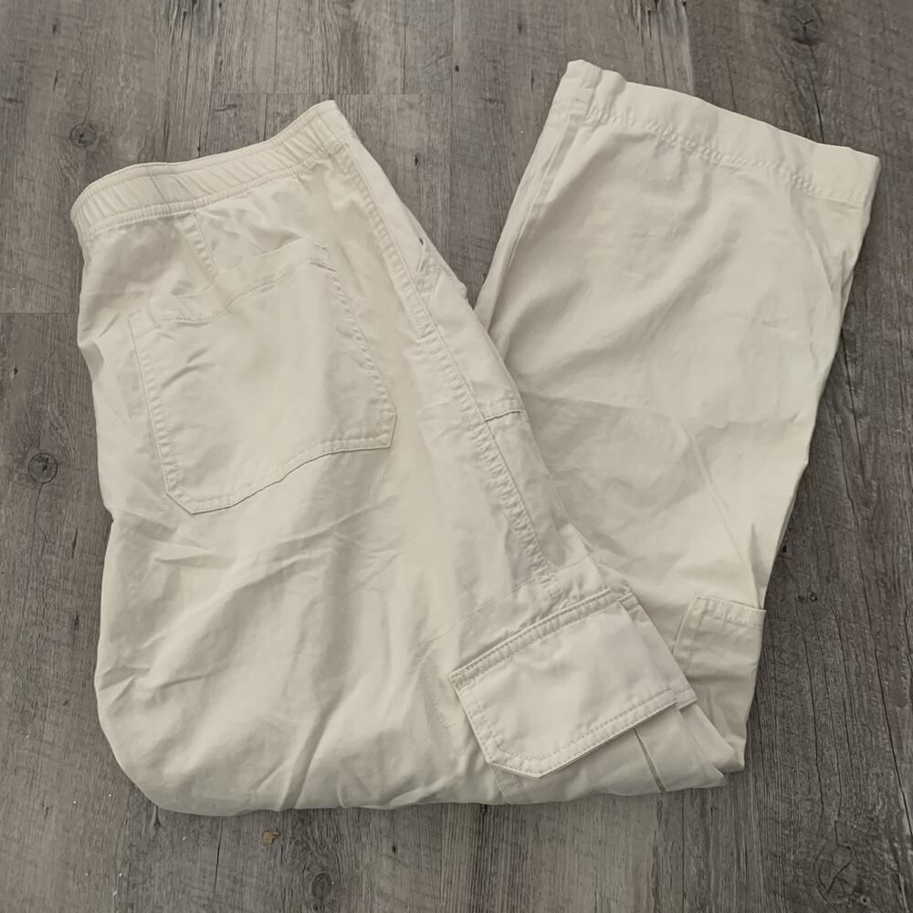 Abercrombie Fitch Cargo Pants Womens Size 31/12 S Beige Relaxed Cotton Y2K - Picture 5 of 6